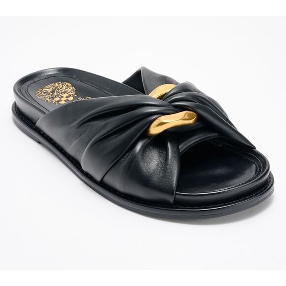 Vince Camuto Shoes - Vince Camuto Women's Sz 7 Leather or Textile Slide Sandals Black A681167